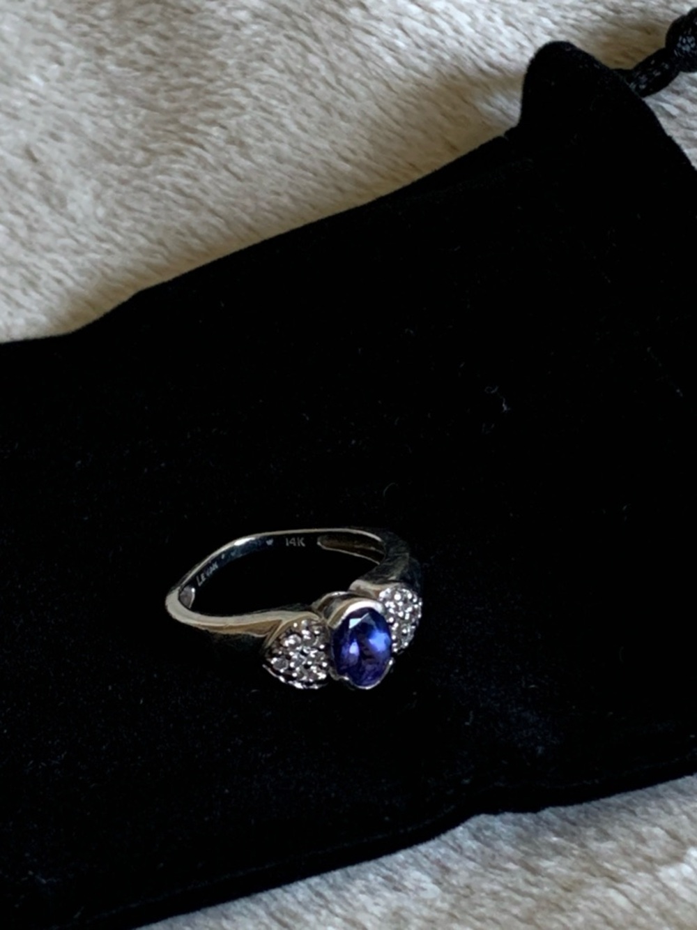 Authentic LeVian white gold tanzanite diamond ring PRICE DROP – SHIPS TOMORROW - Picture 8 of 11